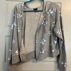 Cropped floral hoodie